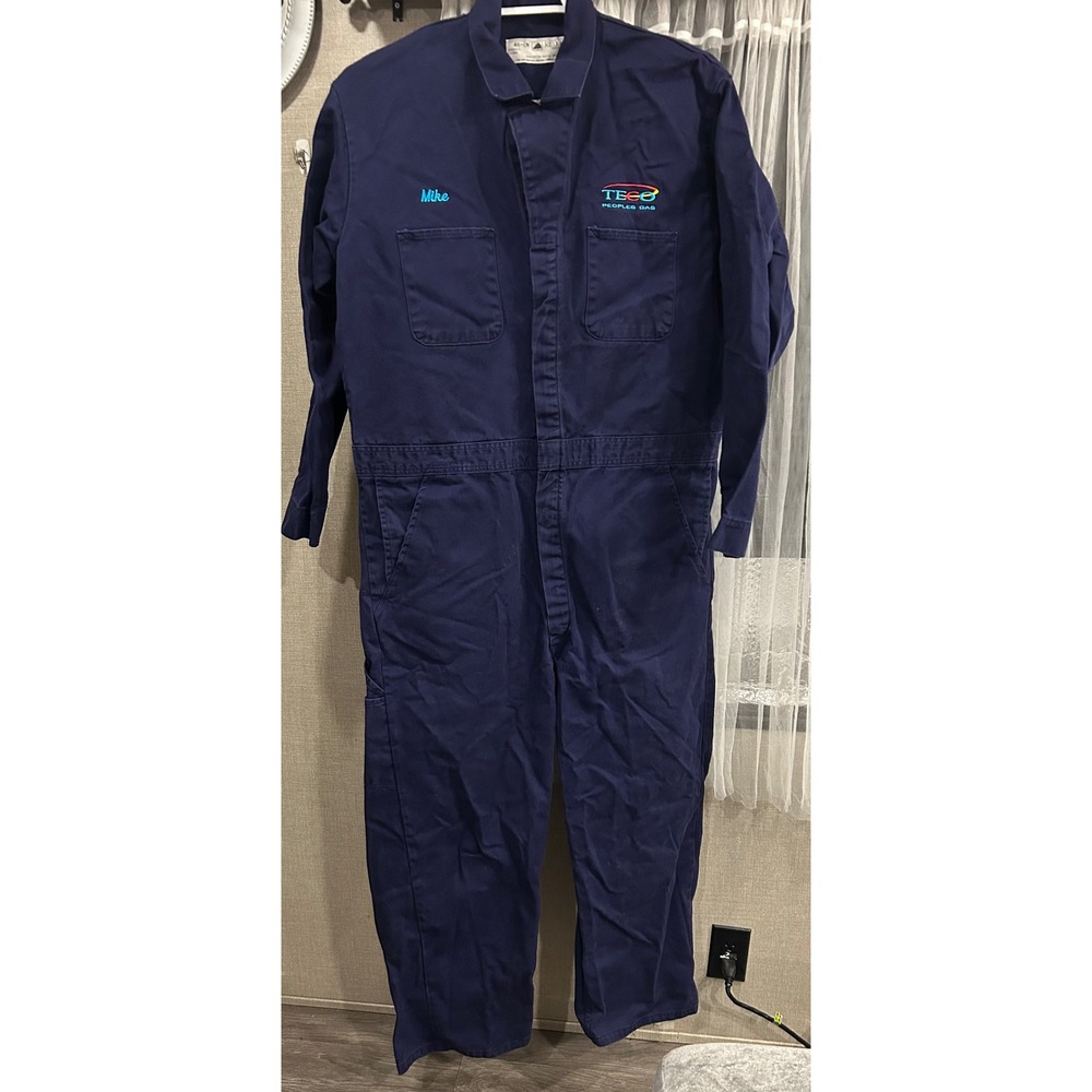 Red Kap Mens Navy Blue Cotton Workwear Coveralls Size 46-LN